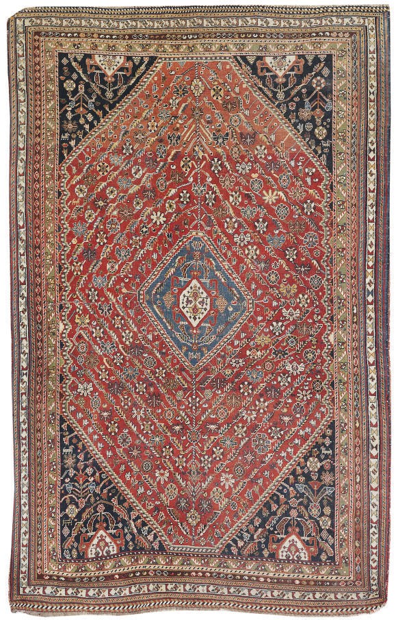 An antique Qashqai rug