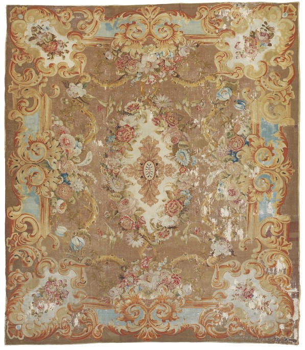 An antique Aubusson carpet