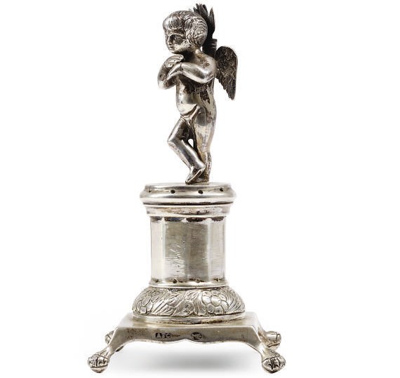 A PORTUGUESE SILVER TOOTHPICK HOLDER