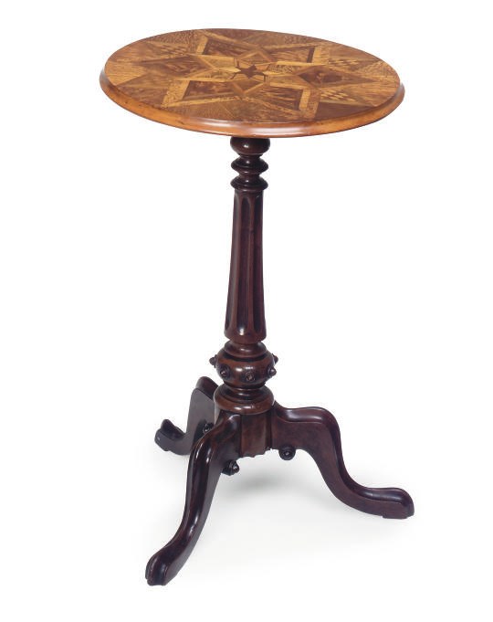 A MID VICTORIAN SPECIMEN WOOD OCCASIONAL TABLE