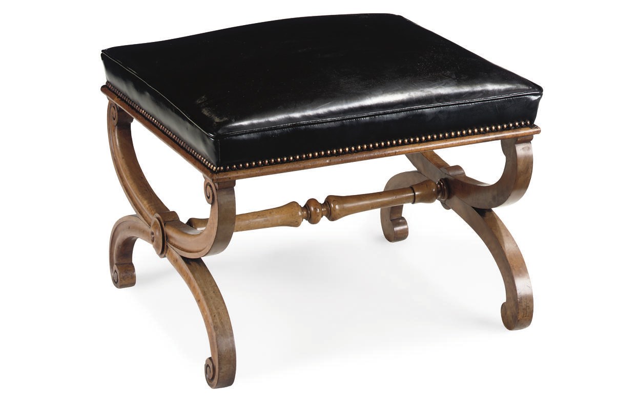 AN EARLY VICTORIAN MAHOGANY STOOL