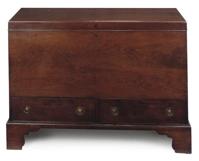 A GEORGE III MAHOGANY BLANKET CHEST