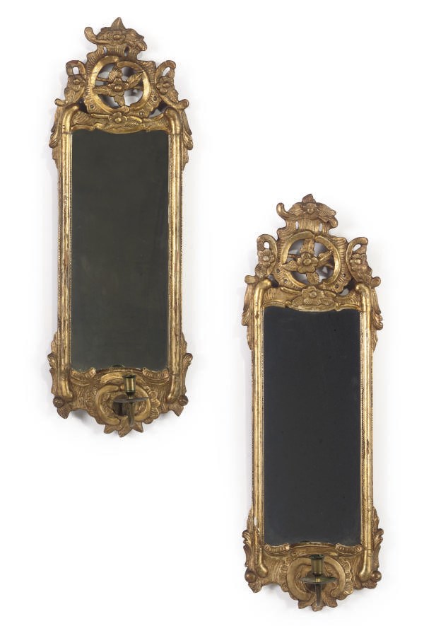 A PAIR OF ITALIAN GILT GIRANDOLES
