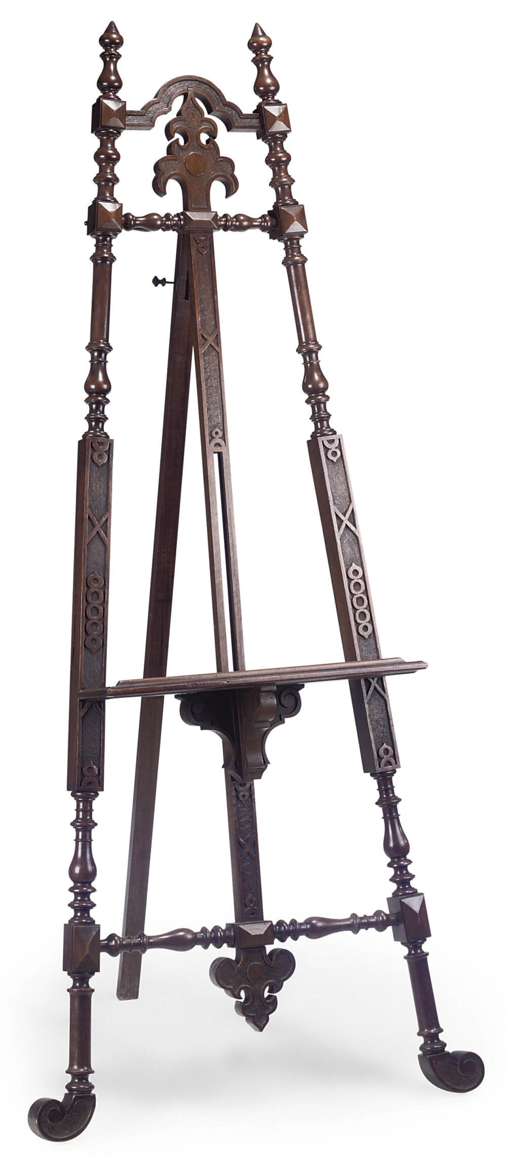 A FRENCH WALNUT ARTIST'S EASEL
