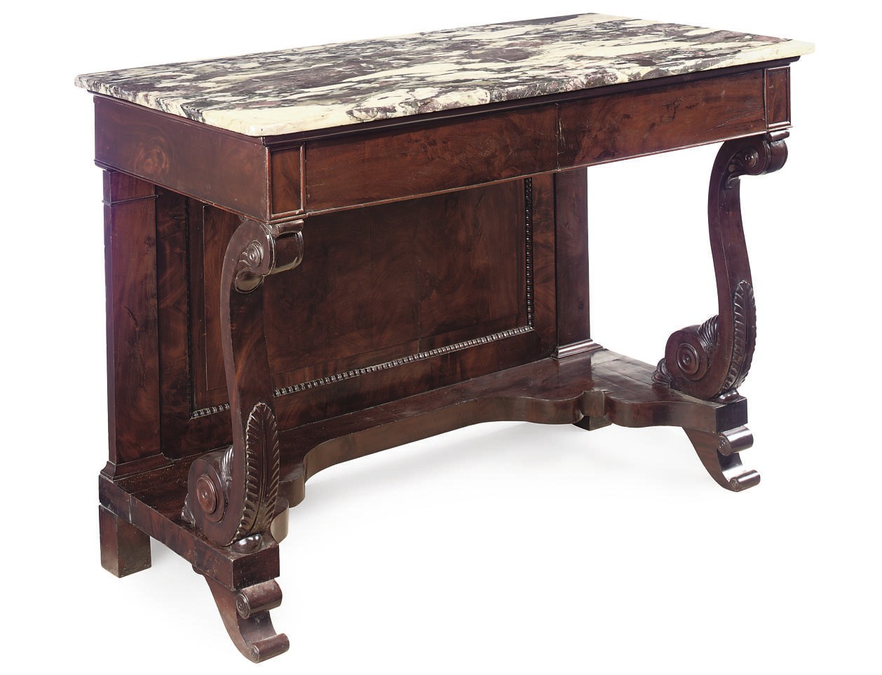 A WILLIAM IV MAHOGANY CONSOLE TABLE