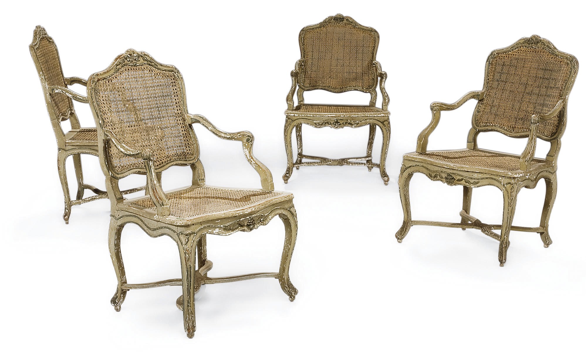 SUITE DE QUATRE FAUTEUILS A LA REINE D'EPOQUE LOUIS XV