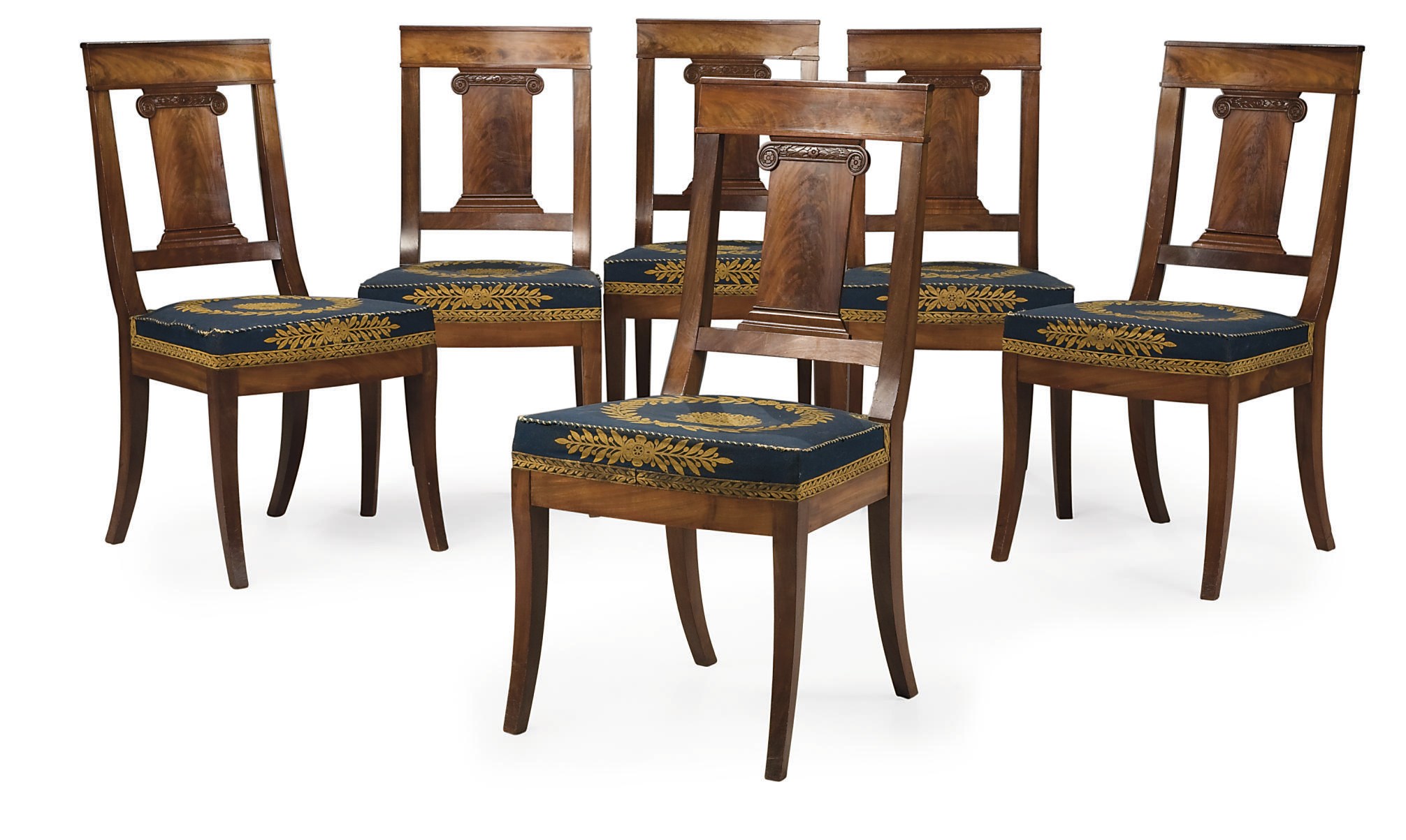 SUITE DE SIX CHAISES D'EPOQUE RESTAURATION