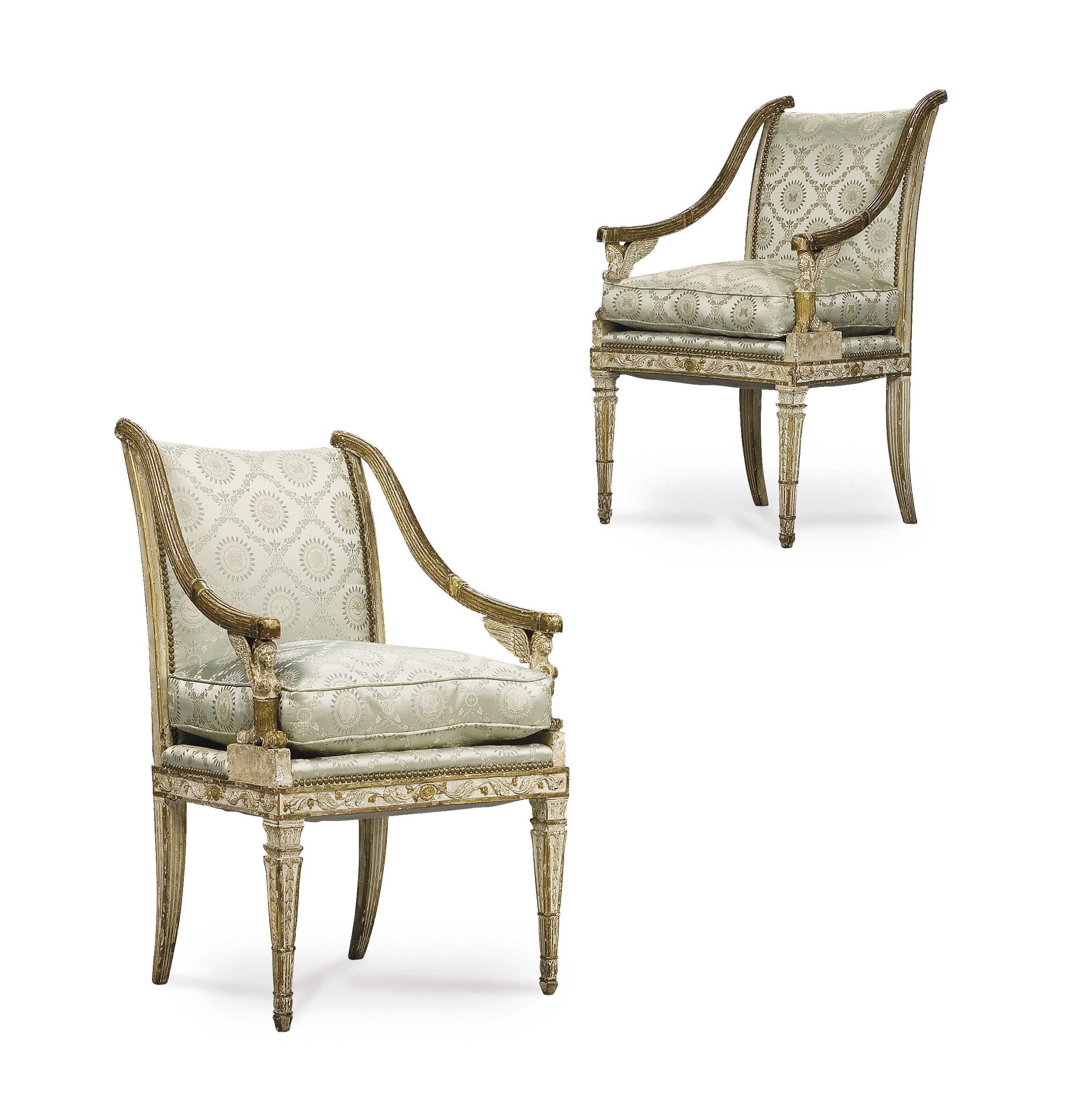 PAIRE DE FAUTEUILS D'EPOQUE NEOCLASSIQUE