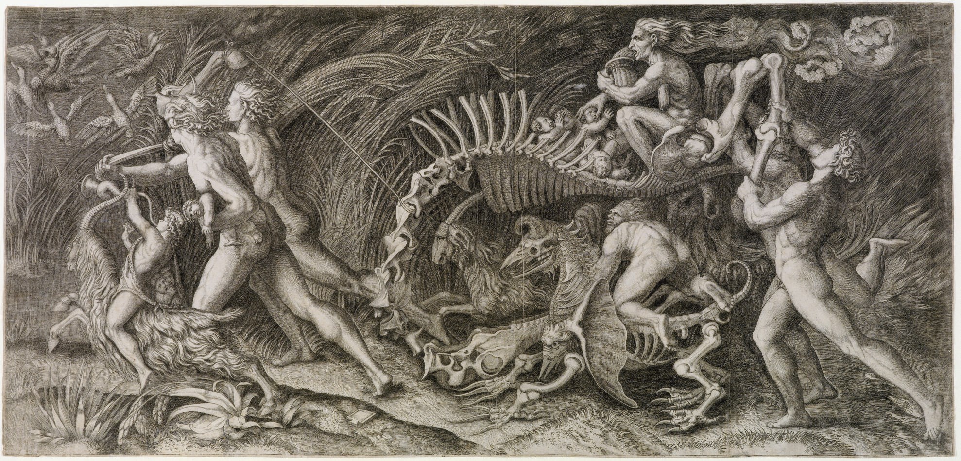 Marcantonio Raimondi (circa 1470/1482 - 1527/1534) and/or Agostino Musi, called Veneziano (1490-1540), probably after Giulio Romano (circa 1499-1546)