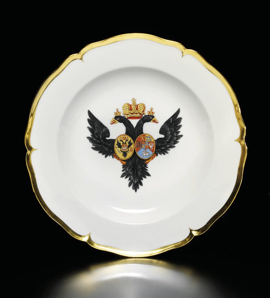 A German porcelain armorial dinner plate from the Grand Duke Paul Petrovich Service