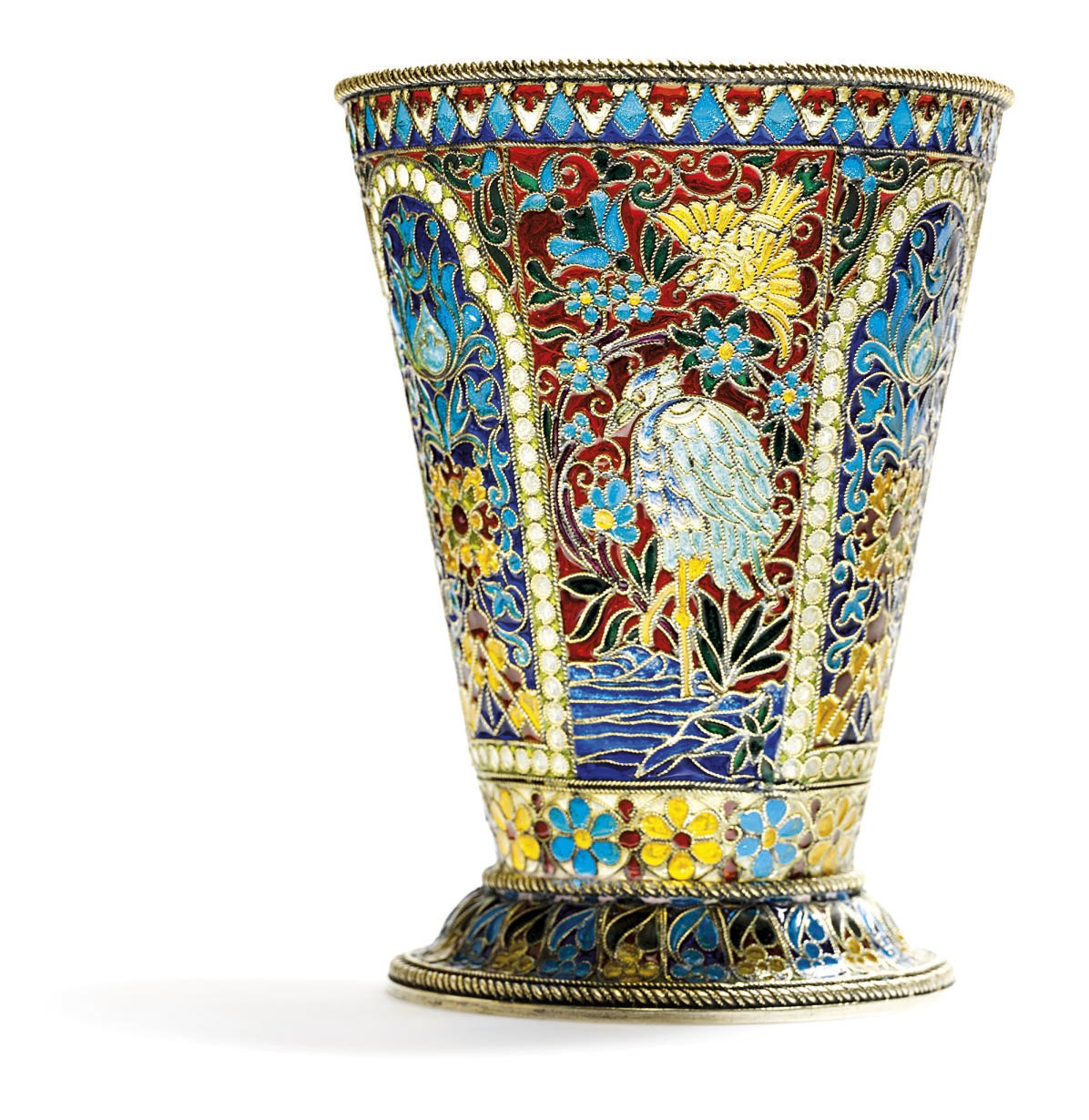 A plique à jour enamel beaker