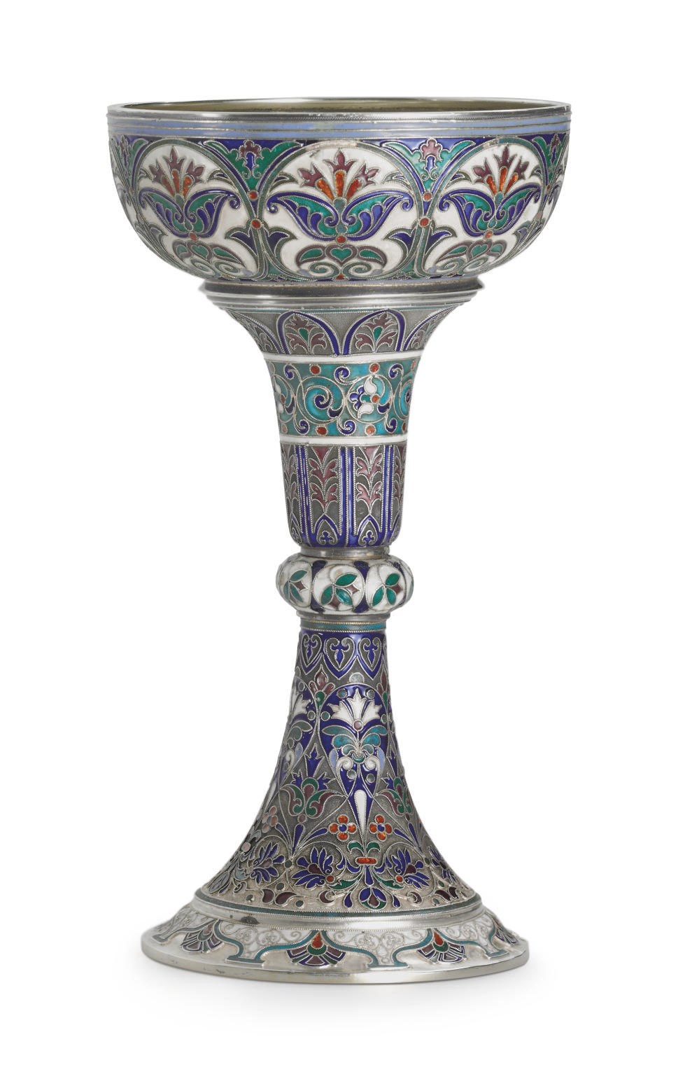 A Silver-Gilt and Cloisonné Enamel Goblet