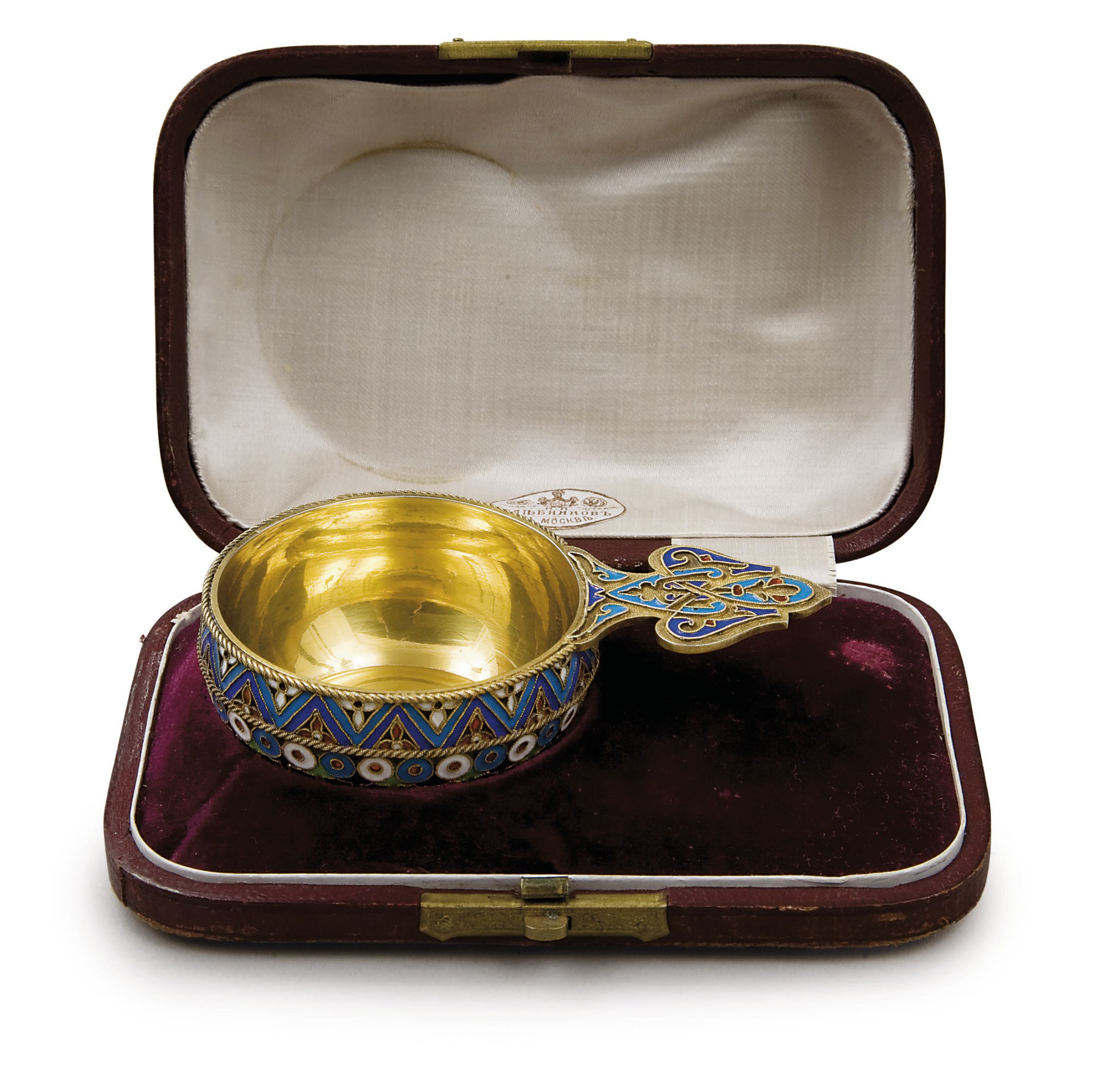A silver-gilt and cloisonné enamel charka