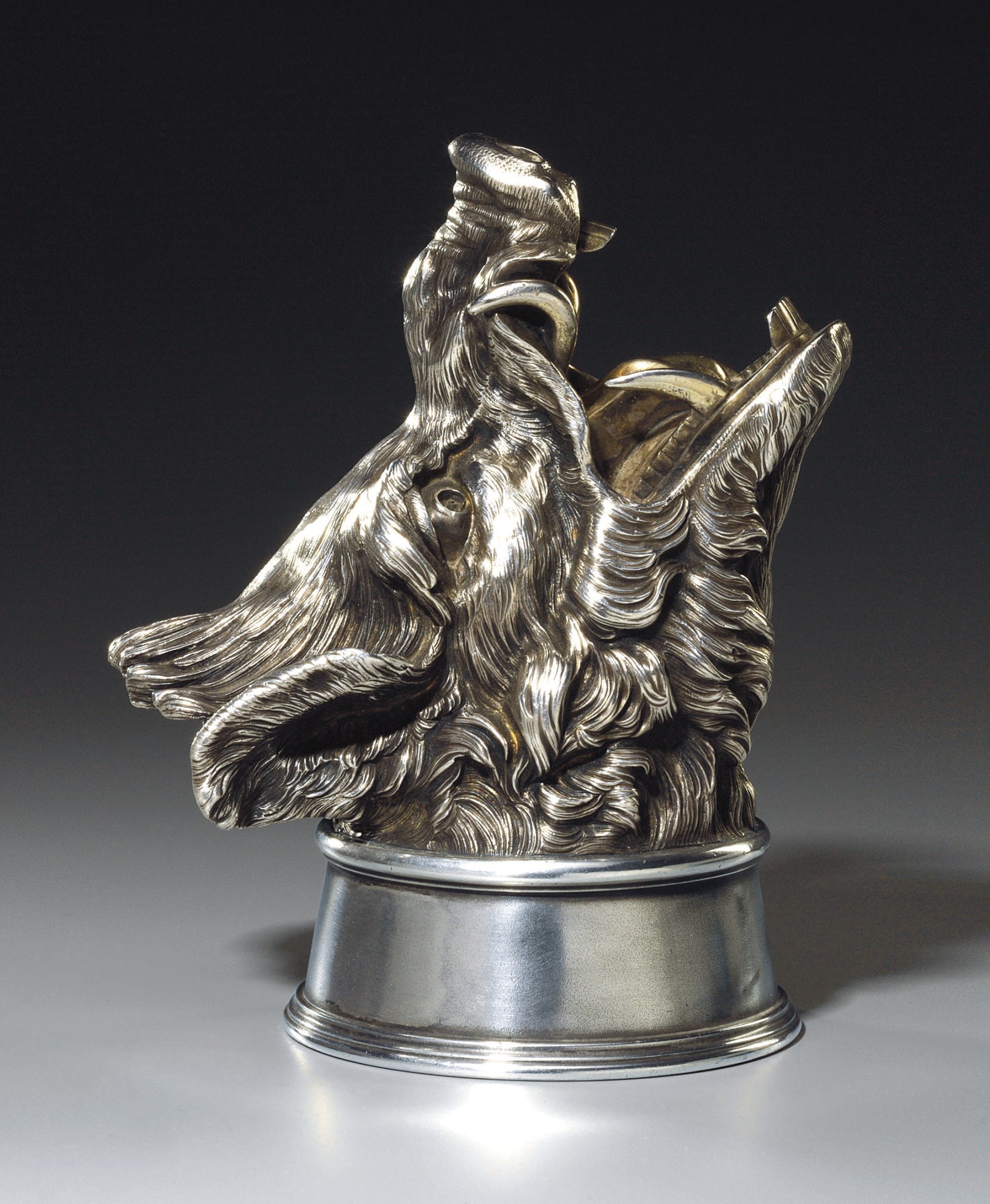 A silver stirrup cup