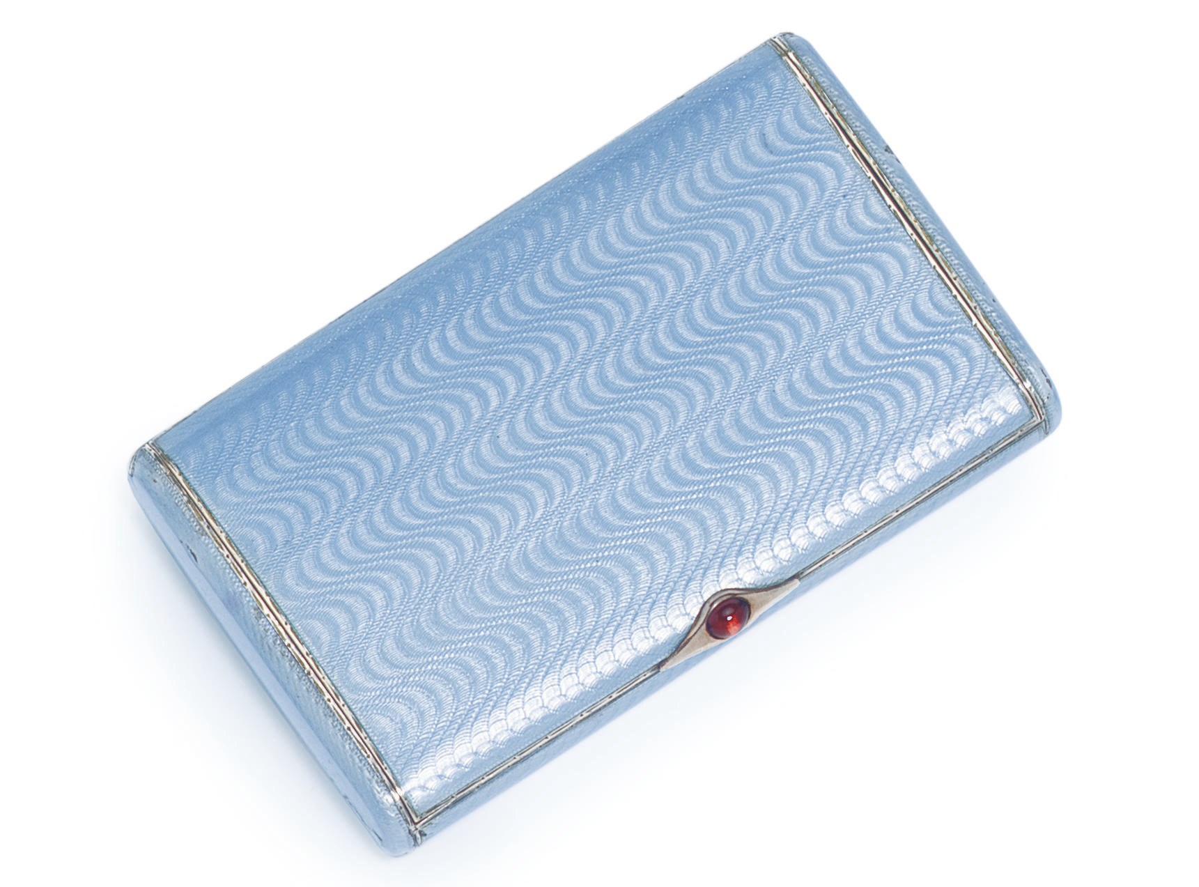 A jewelled silver and guilloché enamel cigarette-case