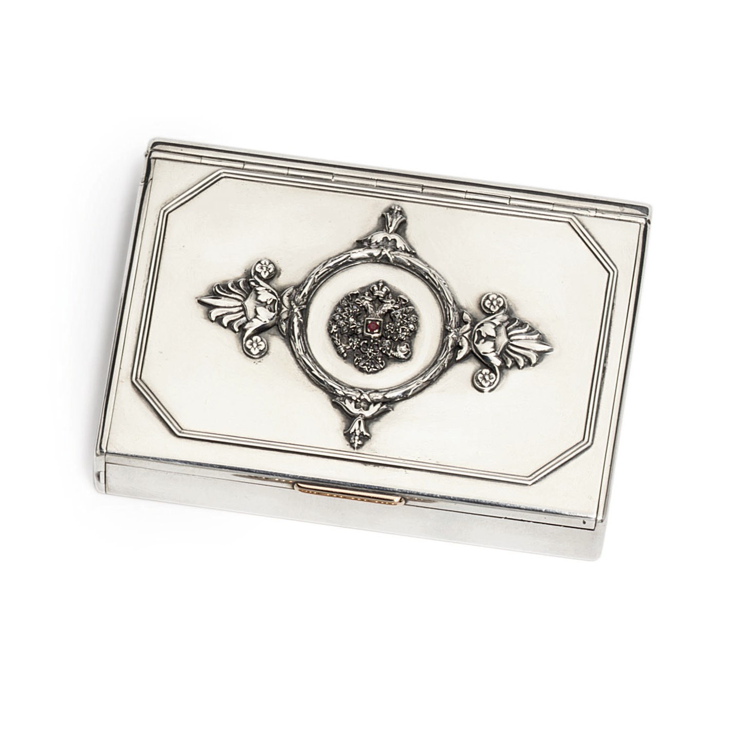 A jewelled silver cirgarette-case