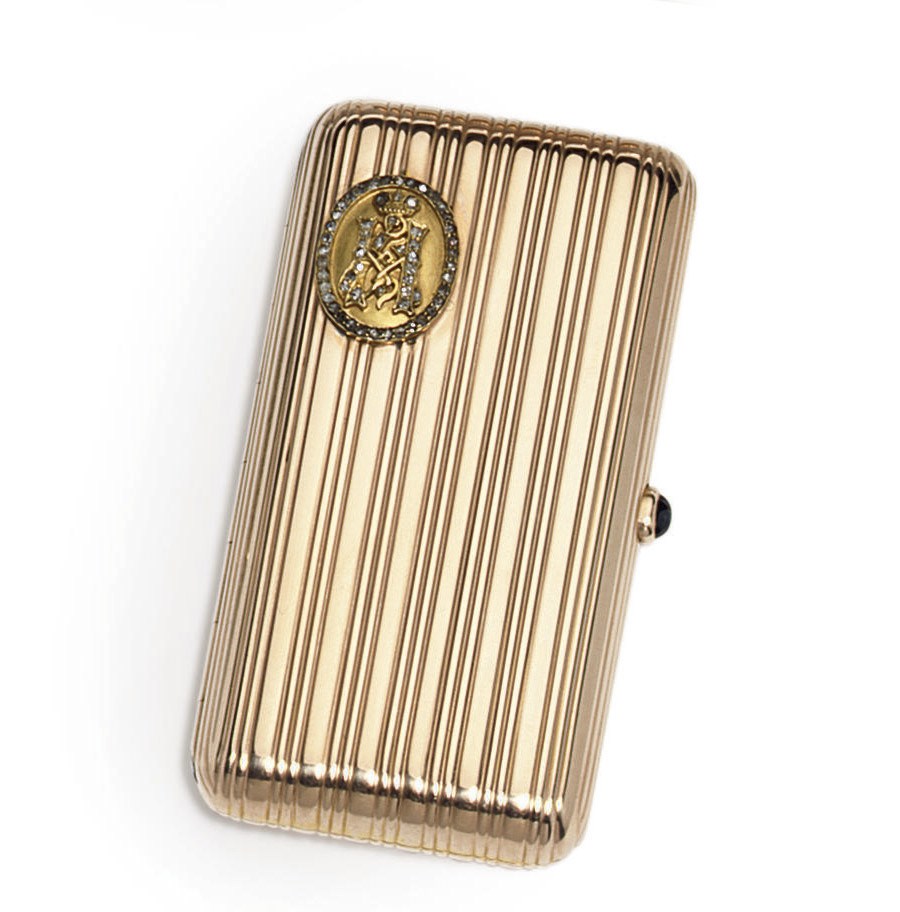 A gold cigarette-case