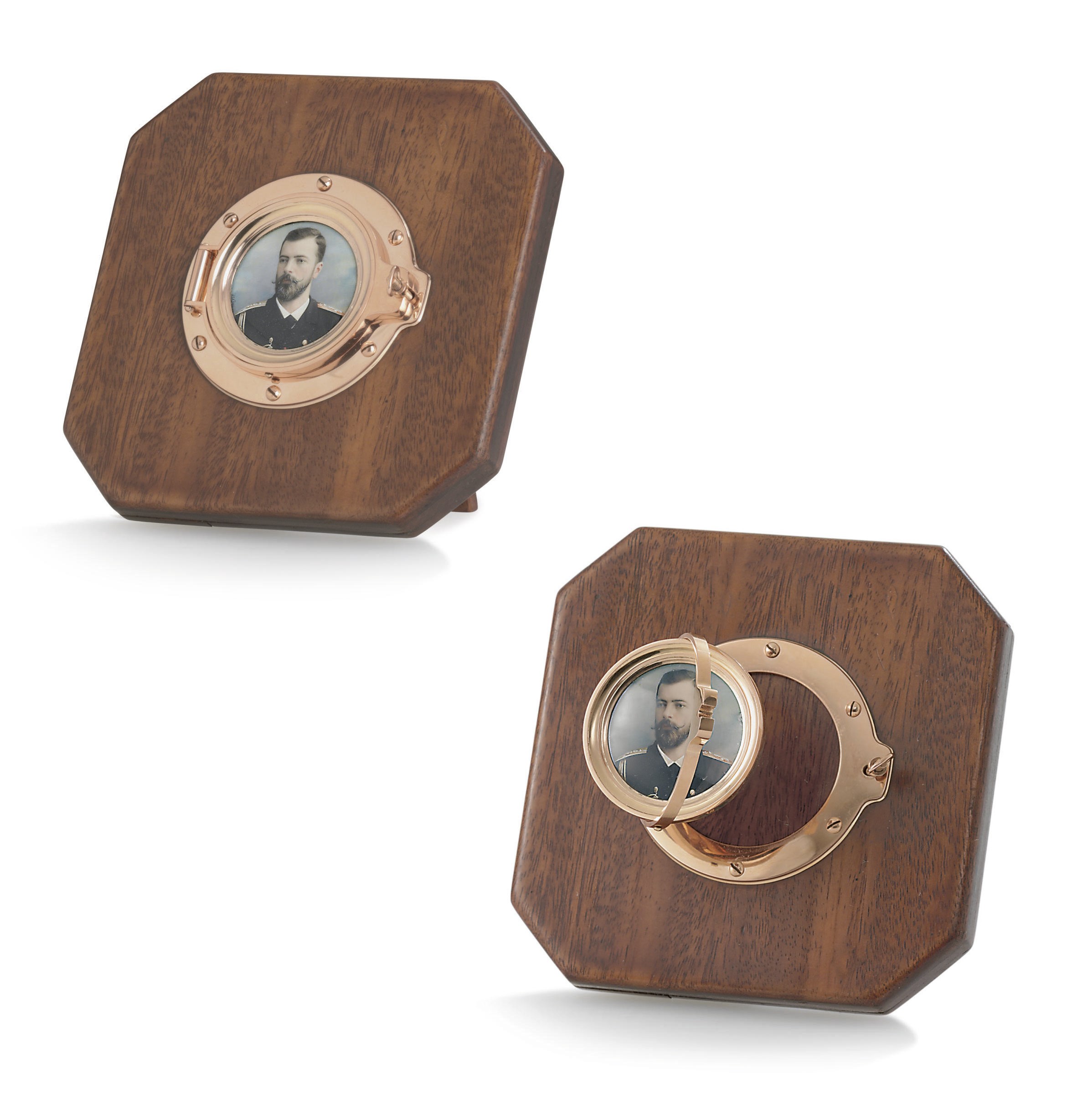 A Gold-Mounted Wooden Picture Frame