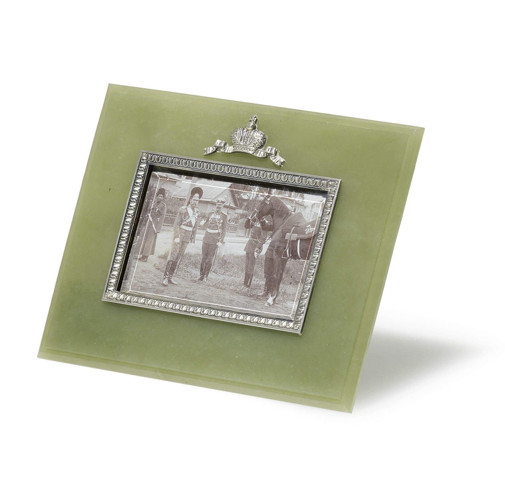 A Silver-Mounted Bowenite Frame