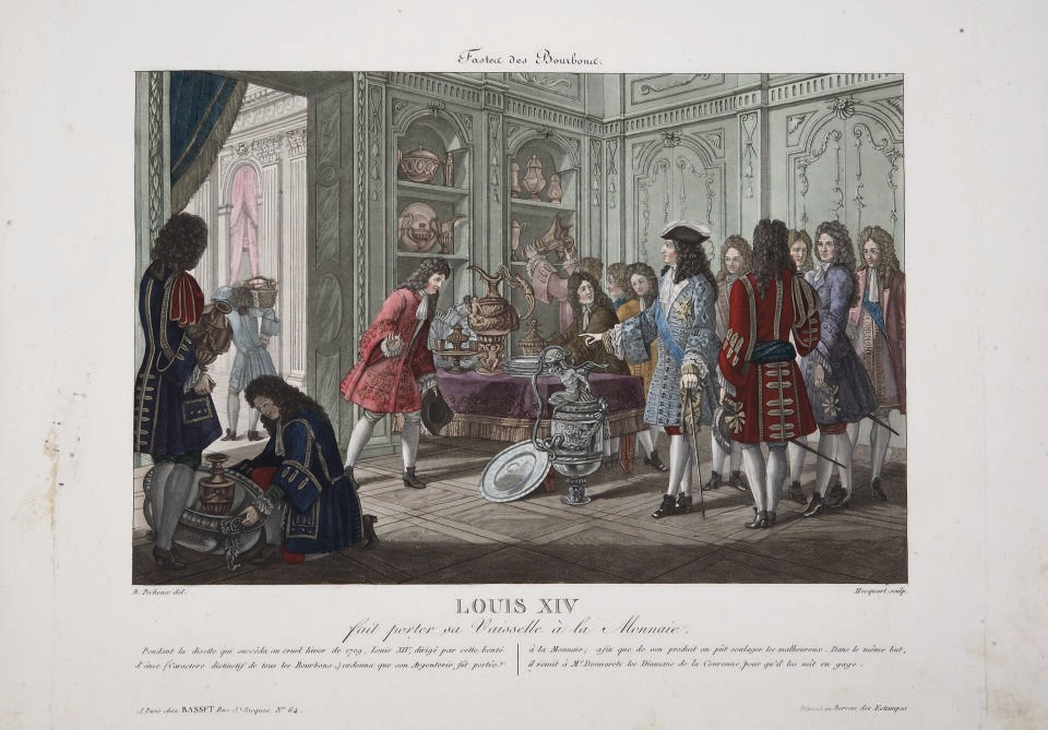 Fastes des Bourbons ou Collection de gravures représentant les traits de bonté, de vertu et d'héroïsme des princes de la maison de Bourbon, depuis Henri IV jusqu'à Louis XVIII. Paris: Veuve Jeunehomme pour E. Hocquart, Vallardy, Saintin, Martinet, 1816.