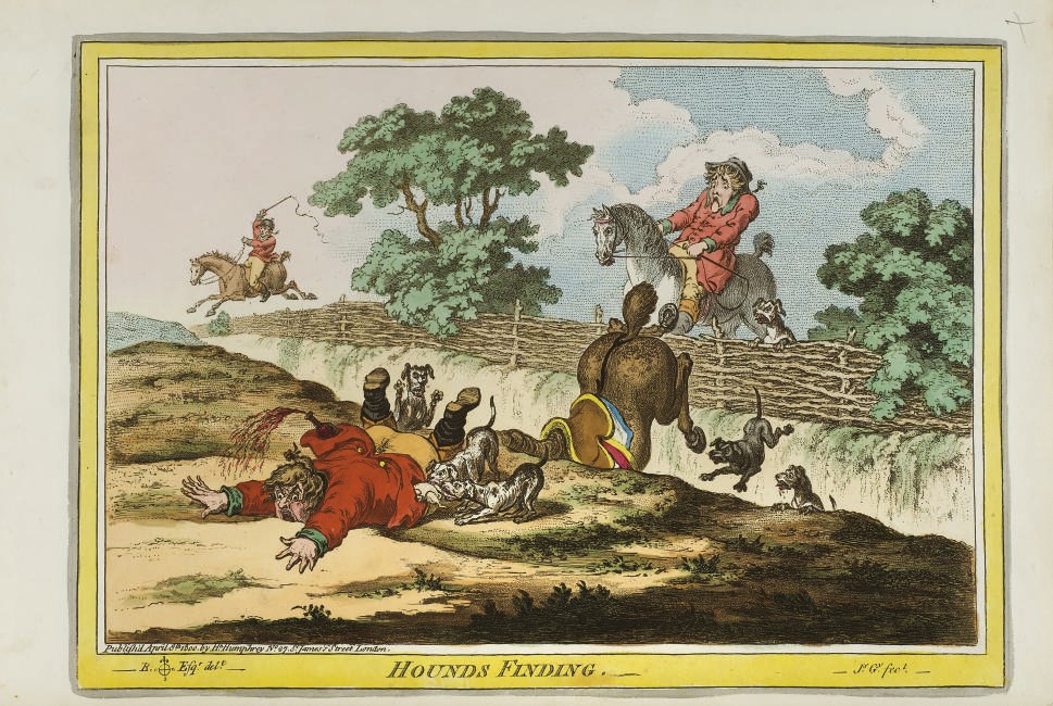 GILLRAY, James (1757-1815) et d'autres. Album composite contenant 79 gravures et lithographies de James Gillray, George Cruikshank, Horace Vernet, et d'autres artistes.