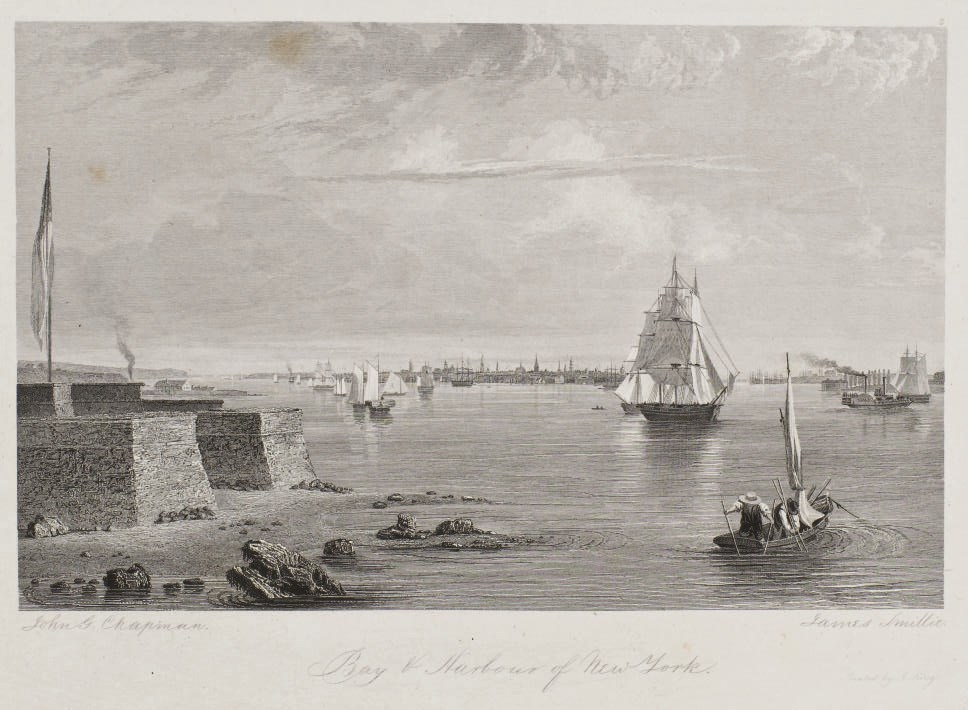 KNAPP, Samuel L. The Picturesque Beauties of the Hudson and its Vicinity: Illustrated in a Series of Views, from Original Drawings, Taken Expressly for the Work, and Engraved on Steel, by Distinguished Artists. New York: J. Disturnell, 1835.