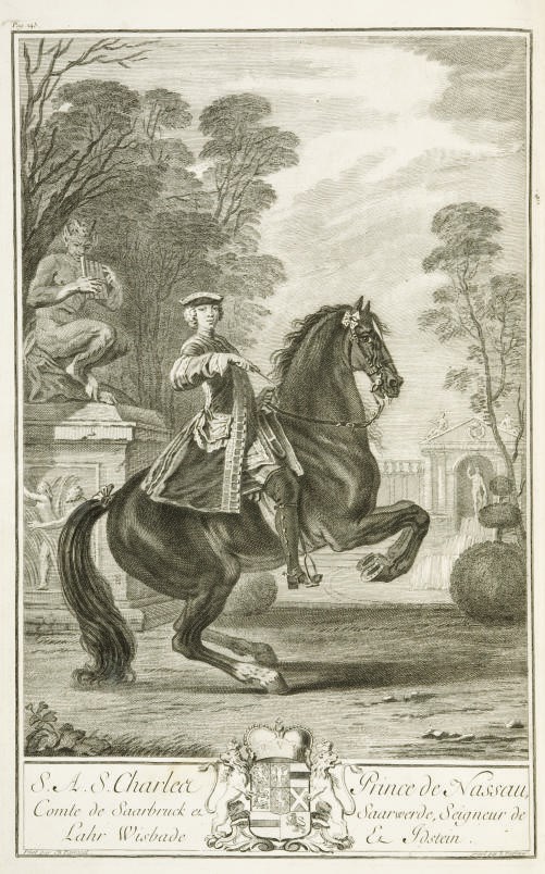 LA GUÉRINIÈRE, François Robichon de (1688-1751). École de cavalerie, contenant la connoissance, l'instruction, et la conservation du cheval. Paris: Huart et Moreau, Desaint et Saillant, etc., 1751.