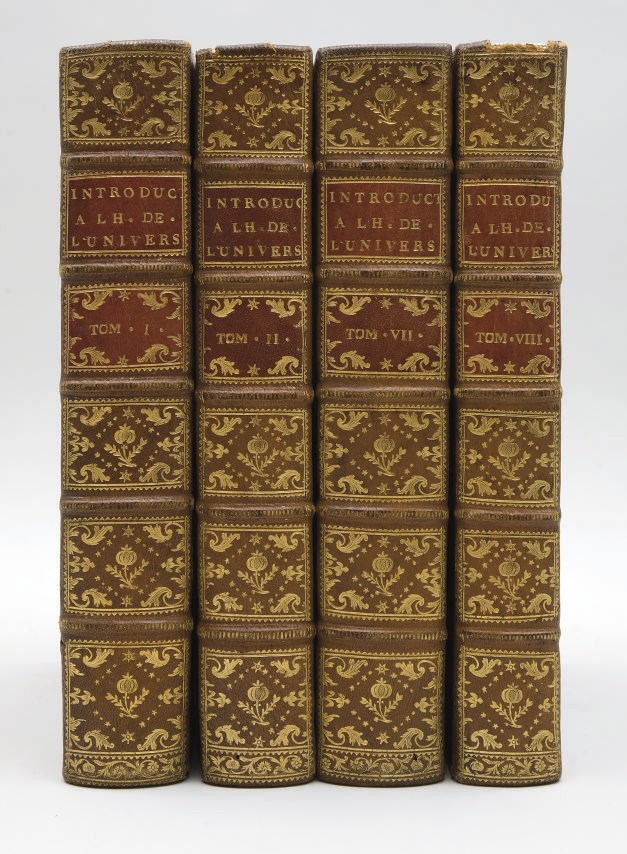 PUFFENDORFF, Samuel (1632-1694) & LA MARTINIÈRE, Antoine-Augustin Bruzen de (1683-1749). Introduction à l'histoire moderne, générale et politique de l'univers: où l'on voit l'origine, les révolutions & la situation présente des différens états de l'Europe, de l'Asie, de l'Afrique, & de l'Amérique. Revue, considérablement augmentée... par M. de Grace. Paris: Mérigot, Grangé, Hochereau, Robustel, Le Loup, 1754-1759.