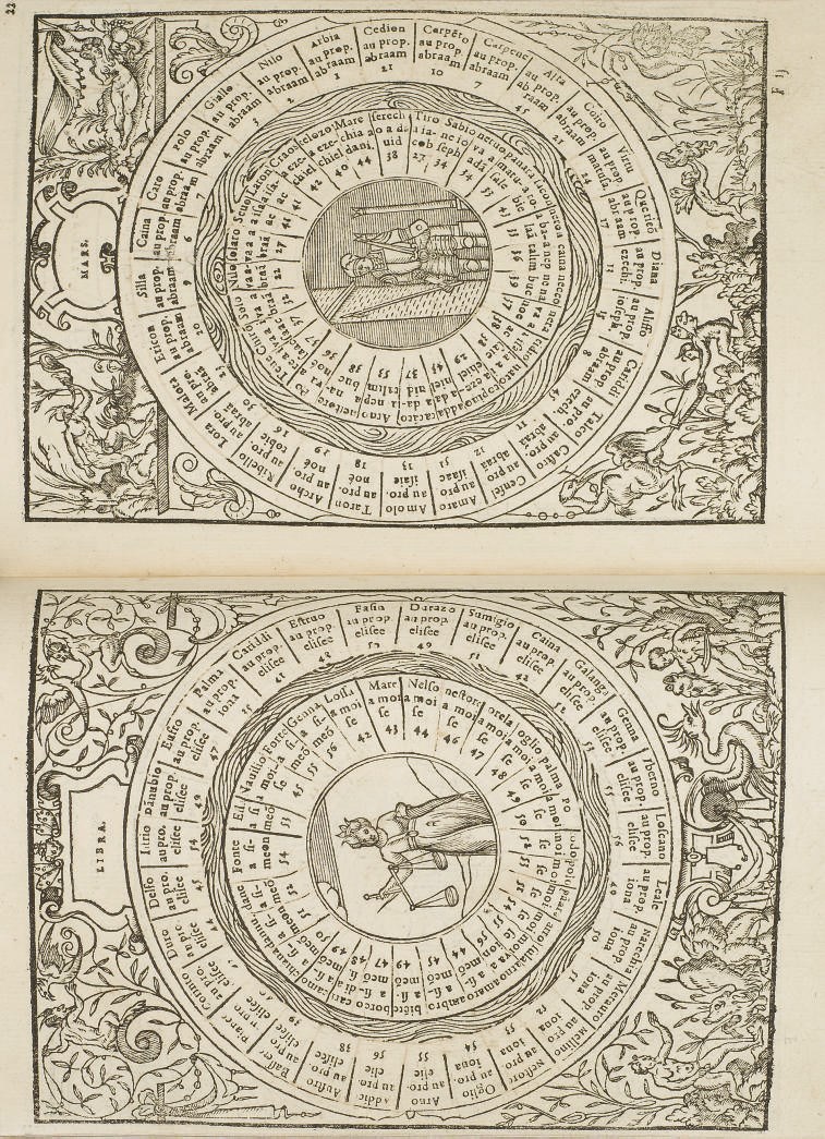 [SPIRITO, Lorenzo Gualtieri, dit Lorenzo.] Le Passetemps de la fortune des dez. Ingenieusement compilé par maistre Laurens l'Esprit, pour responses de vingt questions par plusieurs coustumierement faites, & desirees sçavoir. Paris: Jean d'Ongoys, 1574.