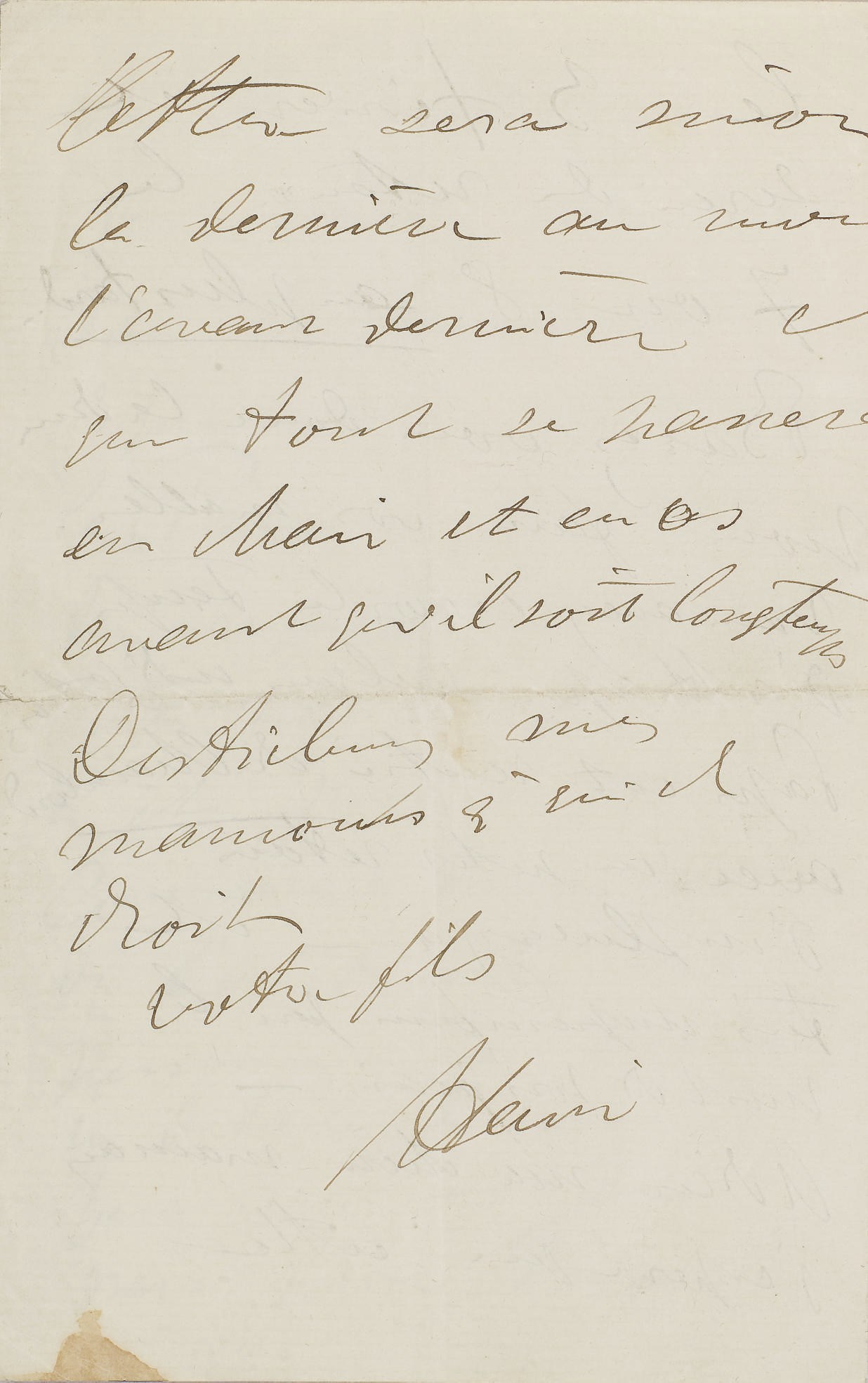 TOULOUSE-LAUTREC, Henri de (1864-1901). Lettre autographe signée, adressée à sa mère. Encre brune sur papier, 4 pages in-8 sur un double feuillet (207 x 265 mm), datée [Paris] 25 janvier [1892]. (Traces de pliures, petite déchirure et petite tache d'encre.)