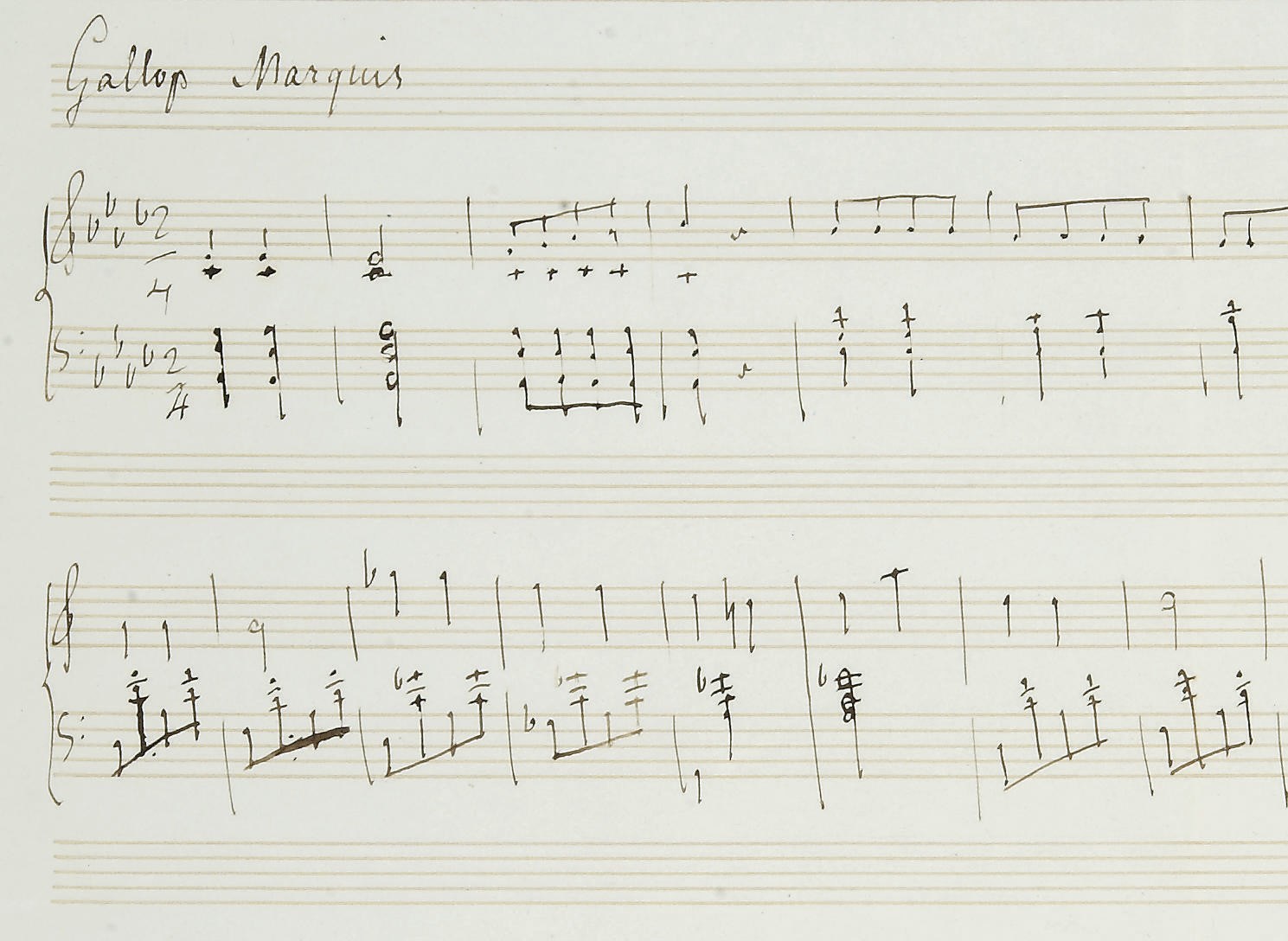CHOPIN, Frédéric (1810-1849). Gallop Marquis. Manuscrit musical autographe non signé. 1846.