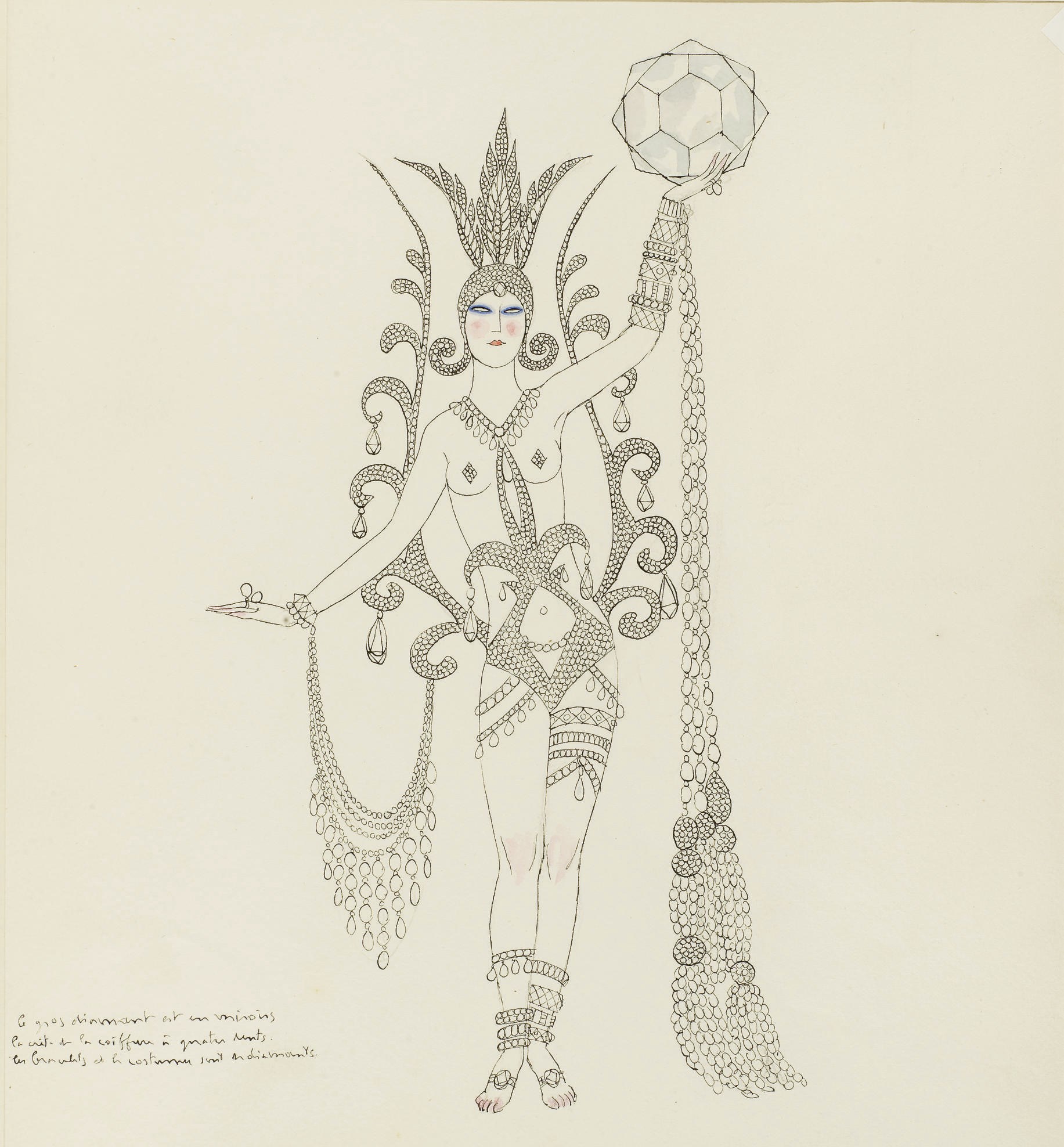 BARBIER, George (1882-1932). Album de 31 gouaches originales de George Barbier, exécutées vers 1919, mine de plomb et lavis, sur papier vélin (chaque feuille environ 260 x 240 mm), dont une signée du monogramme "GB" au crayon. Toutes montées aux coins supérieurs sous marie-louise, montées sur onglets. Reliure signée M.-T. Aigner, maroquin olive, plats ornés d'un décor mosaïqué composé de maroquin vert, crème, bleu et marron de forme trapézoïdale évoquant le costume d'arlequin, dos lisse avec deux faux-nerfs (petites usures aux coins, dos légèrement passé). Provenance: ancienne collection George Verdak (1922-1993, danseur et membre du Ballet Russe à Monaco entre 1942-1951, puis directeur artistique de l'Indianapolis Ballet Theater).