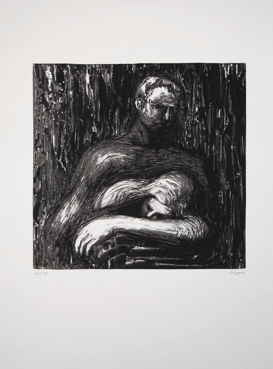 MOORE, Henry (1898-1986). Portefeuille contenant 18 lithographies originales pour illustrer les poésies de Jane Austen. Londres: Petersburg Press, 1974.