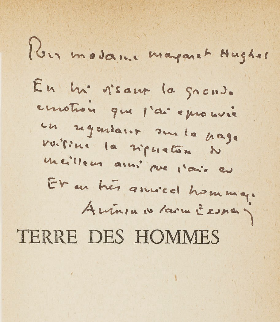 SAINT-EXUPÉRY, Antoine de (1900-1944). Terre des hommes. Paris: NRF, 1939.