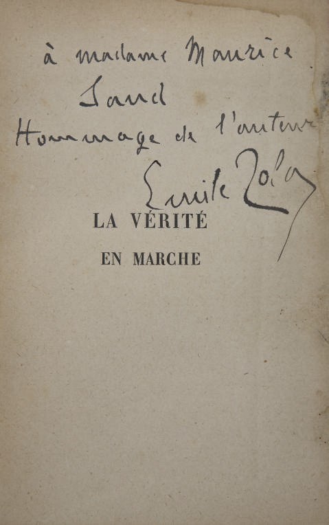 [AFFAIRE DREYFUS] -- ZOLA, Émile (1840-1902). L'Affaire Dreyfus. La Vérité en marche. Paris: Eugène Fasquelle, 1901.