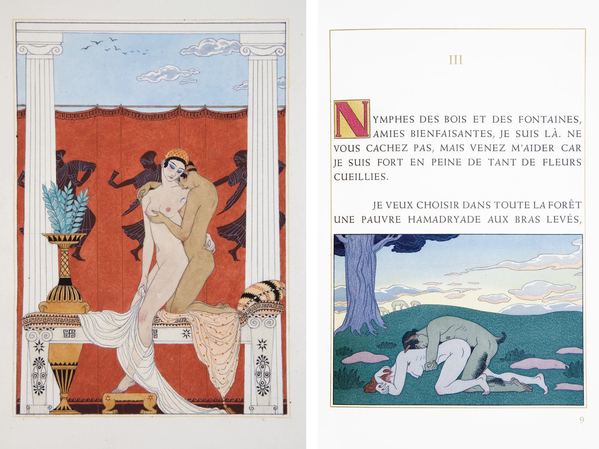 [BARBIER] -- LOUYS, Pierre (1870-1925). Les Chansons de Bilitis. Seul texte véritable et complet. Imprimé à Mitylène pour les amis de Bilitis [Paris: P. Boucher], 1929.