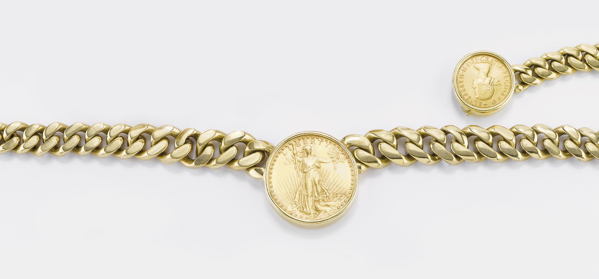 COLLANA IN ORO CON MONETE, FIRMATA BULGARI