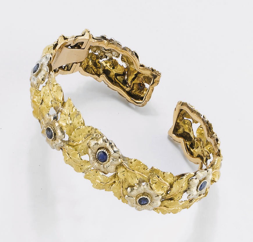 BRACCIALE IN ORO E ZAFFIRI, FIRMATO M. BUCCELLATI