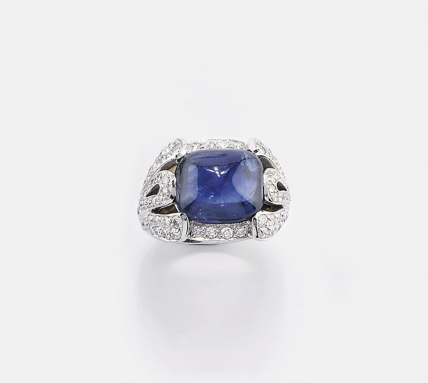 ANELLO CON ZAFFIRO E BRILLANTI