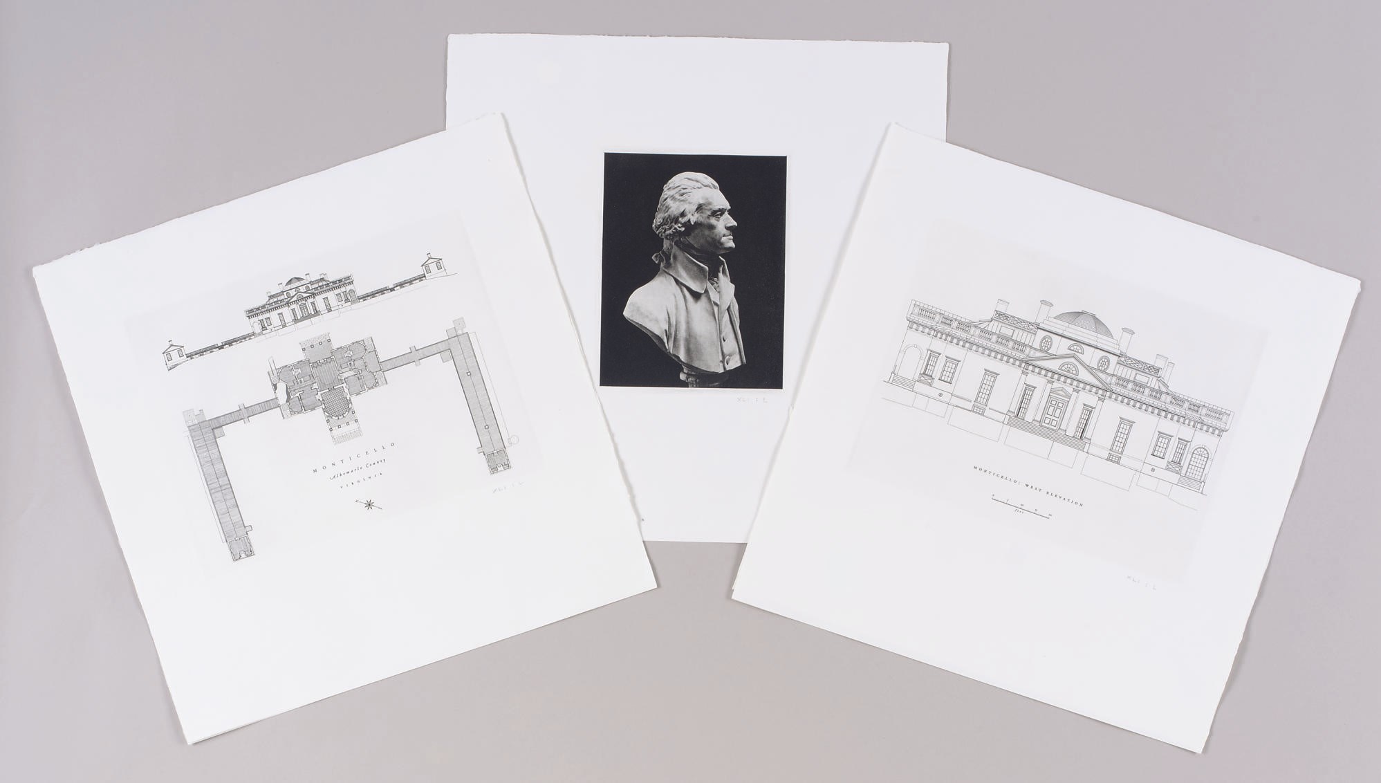 JEFFERSON, Thomas (1743-1826). Thomas Jefferson Architect: Original Designs in the Collection of Thomas Jefferson Coolidge, Junior. With an essay and notes by Fiske Kimball. Boston: The Riverside Press, 1916.