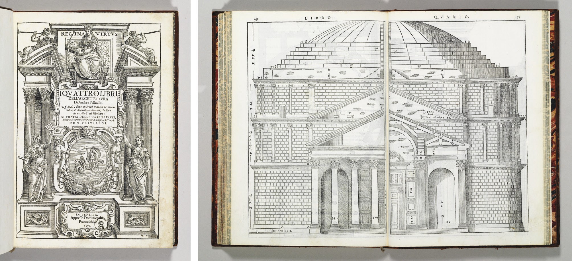 PALLADIO, Andrea (1518-1580). I quattro libri dell' architettura. Venice: Domenico de' Franceschi, 1570.