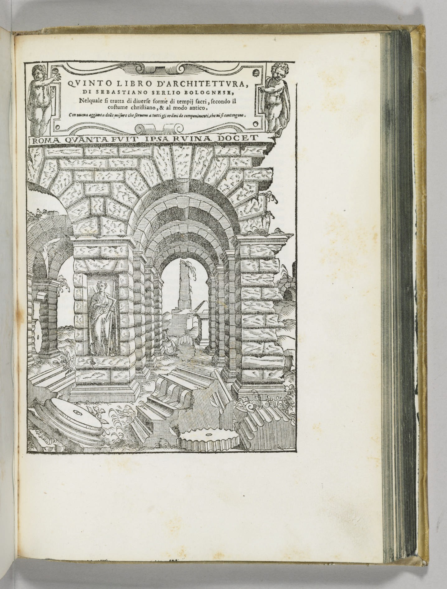 SERLIO, Sebastiano. Libro Primo [-quinto] d'Architettura. - Libro Estraordinario. Venice: Francesco Senese & Zuane Krugher, 1566.