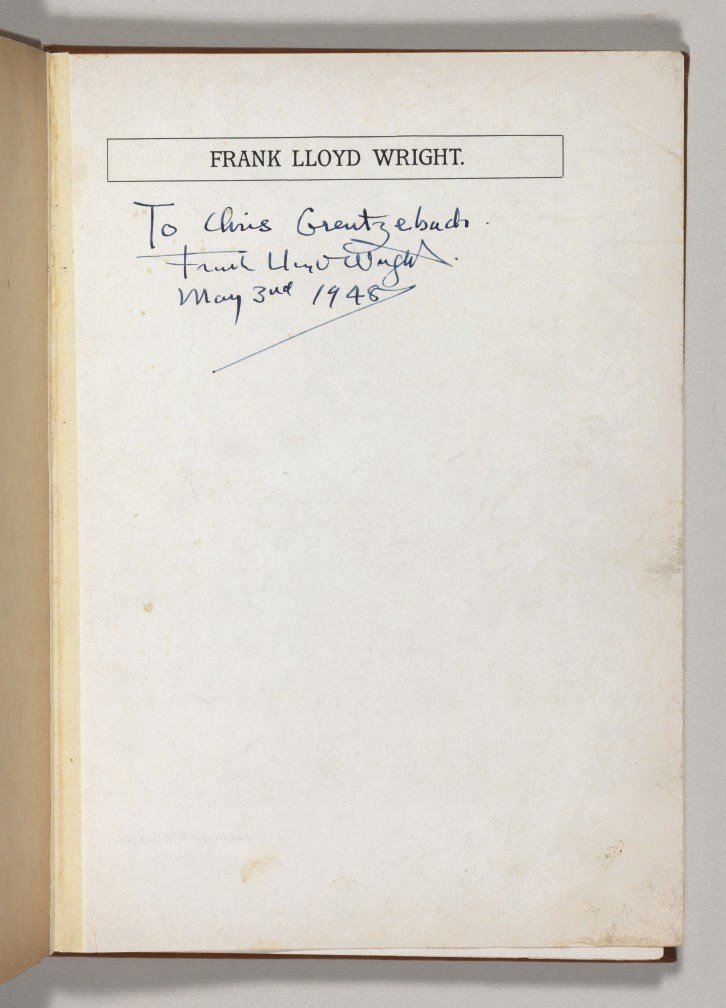 WRIGHT, Frank Lloyd. [Frank Lloyd Wright: Ausgeführte Bauten. With an introduction by C.R. Ashbee. Berlin: Verlegt bei Ernst Wasmuth A.G., 1911].