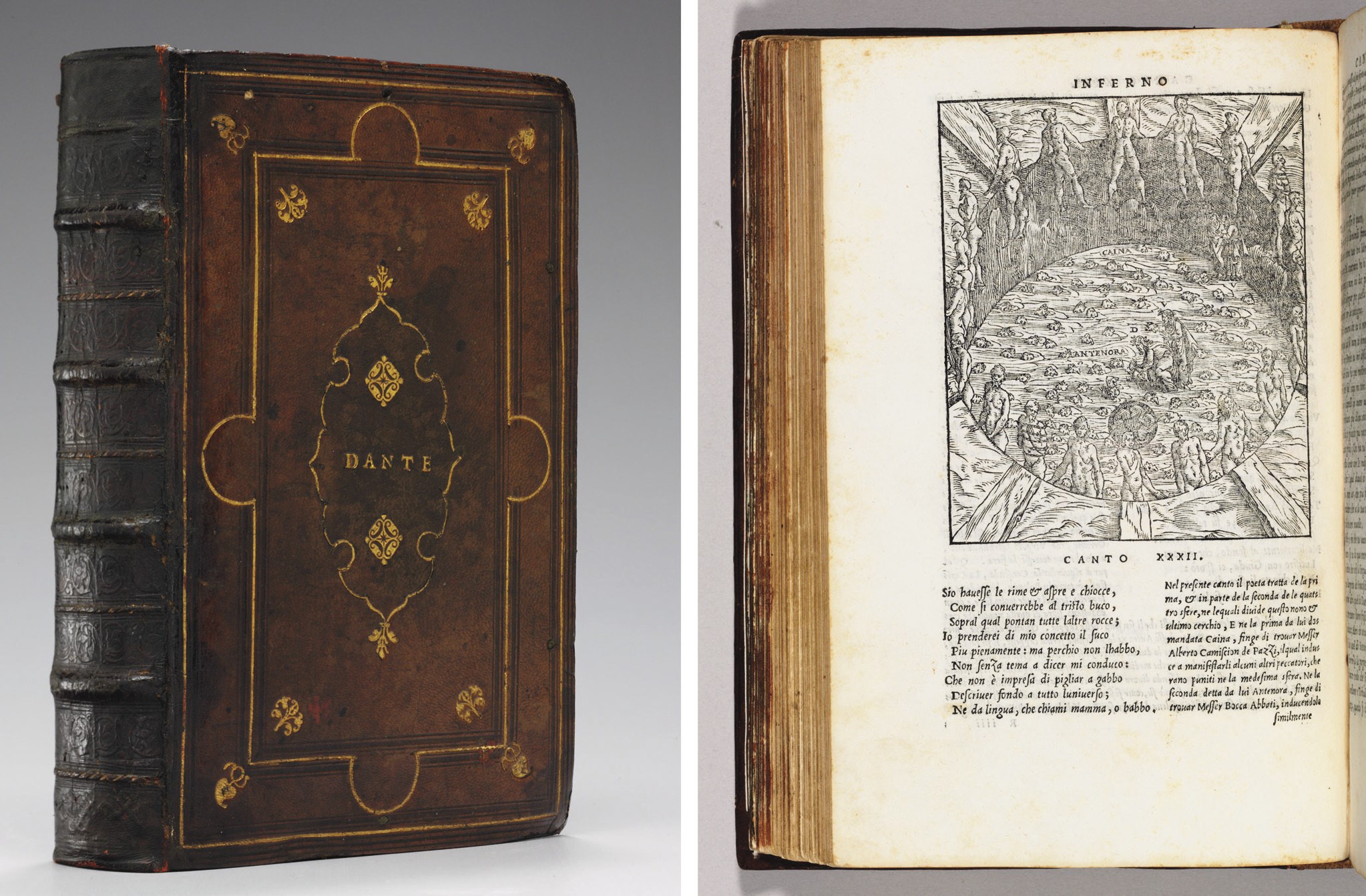DANTE ALIGHIERI (1265-1321). La Comedia. Edited and with commentary by Alessandro Vellutello. Venice: Francesco Marcolini for A. Vellutello, June 1544.