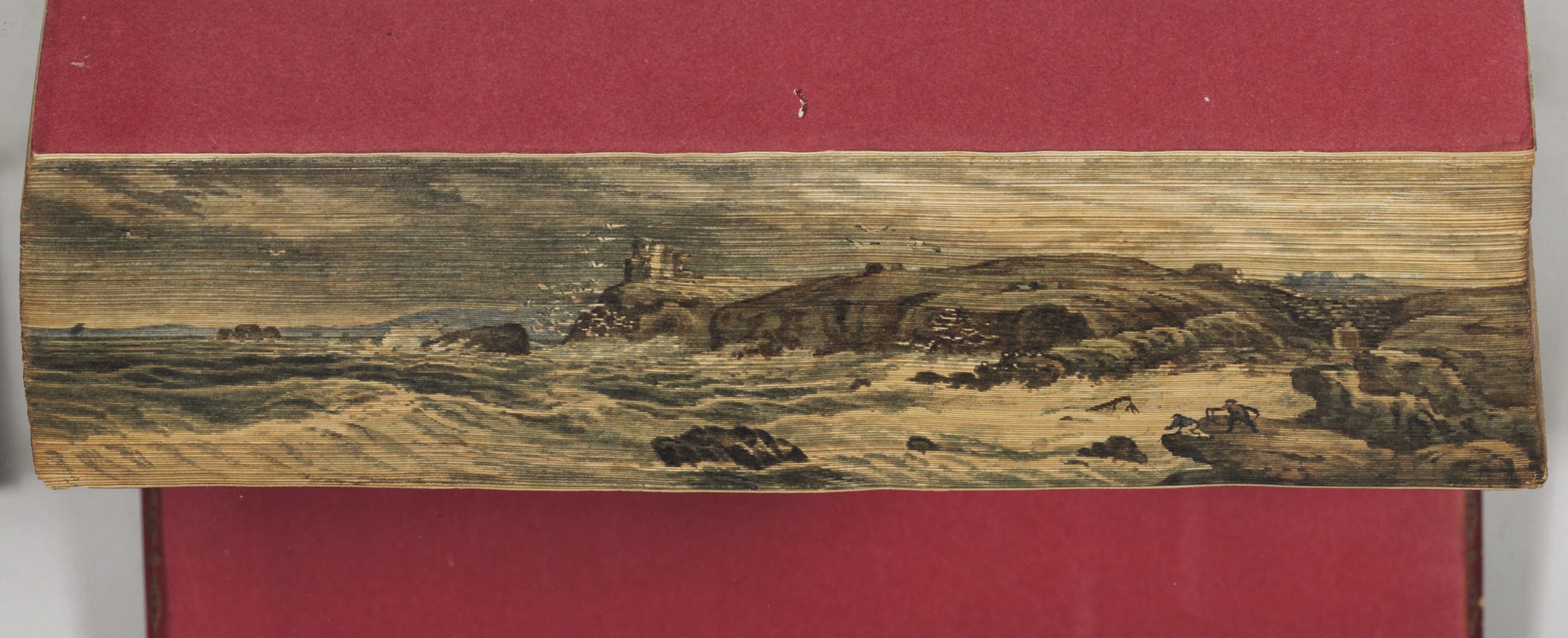 [FORE-EDGE PAINTING]. SCOTT, Walter (1771-1832). The Border Antiquities of England and Scotland comprising specimens of the Architecture, Sculpture, and other Vestiges of Former Ages. London: Longman [and others], 1814-17.
