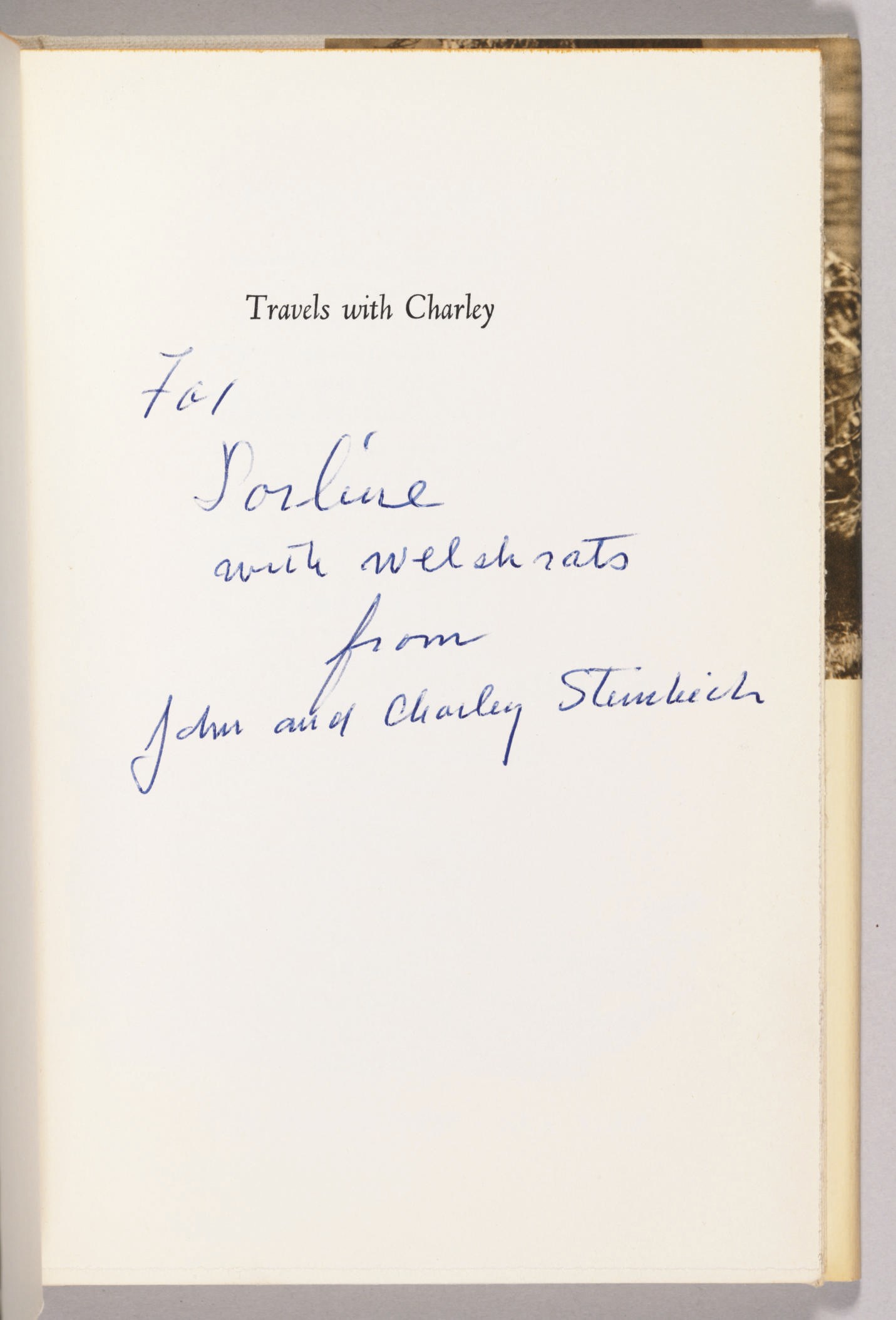 STEINBECK, John (1902-1968). Travels with Charley in Search of America. New York, [1962].