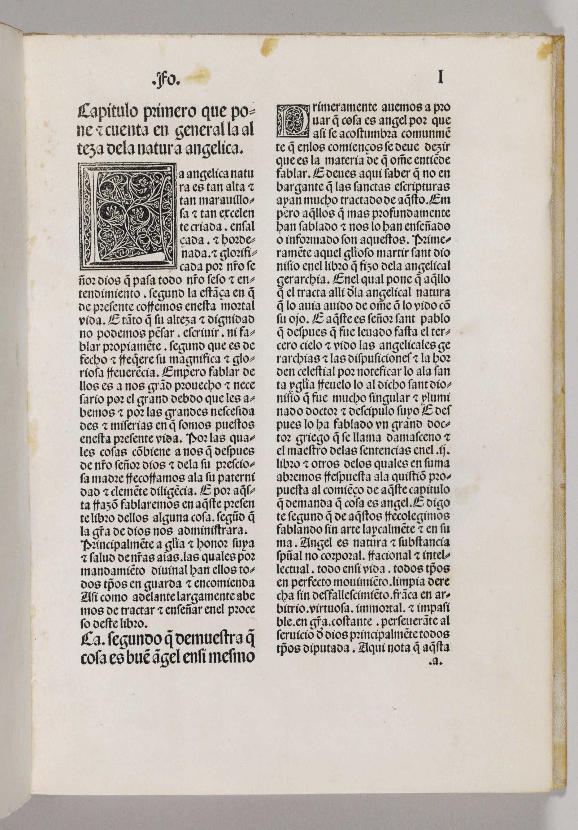 XIMENES, Franciscus (Francesca Eiximenis OFM, Bishop of Elma, ca 1344-ca 1409). Libro de los santos angeles. [Translated from the Catalan into Spanish.] Burgos: Friedrich Biel (Fadrique de Basilea), 15 October 1490.