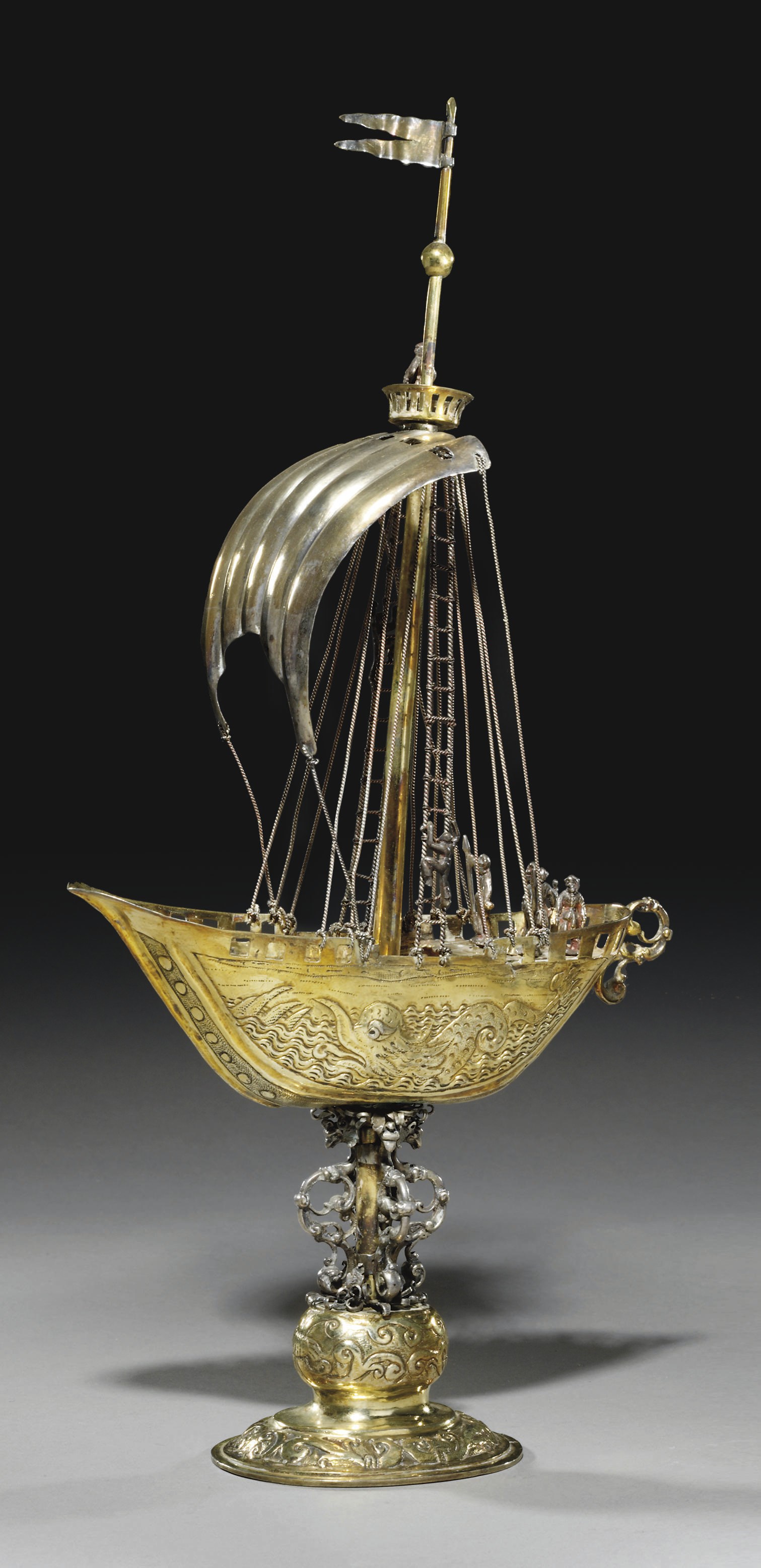 BATEAU EN ARGENT ET VERMEIL