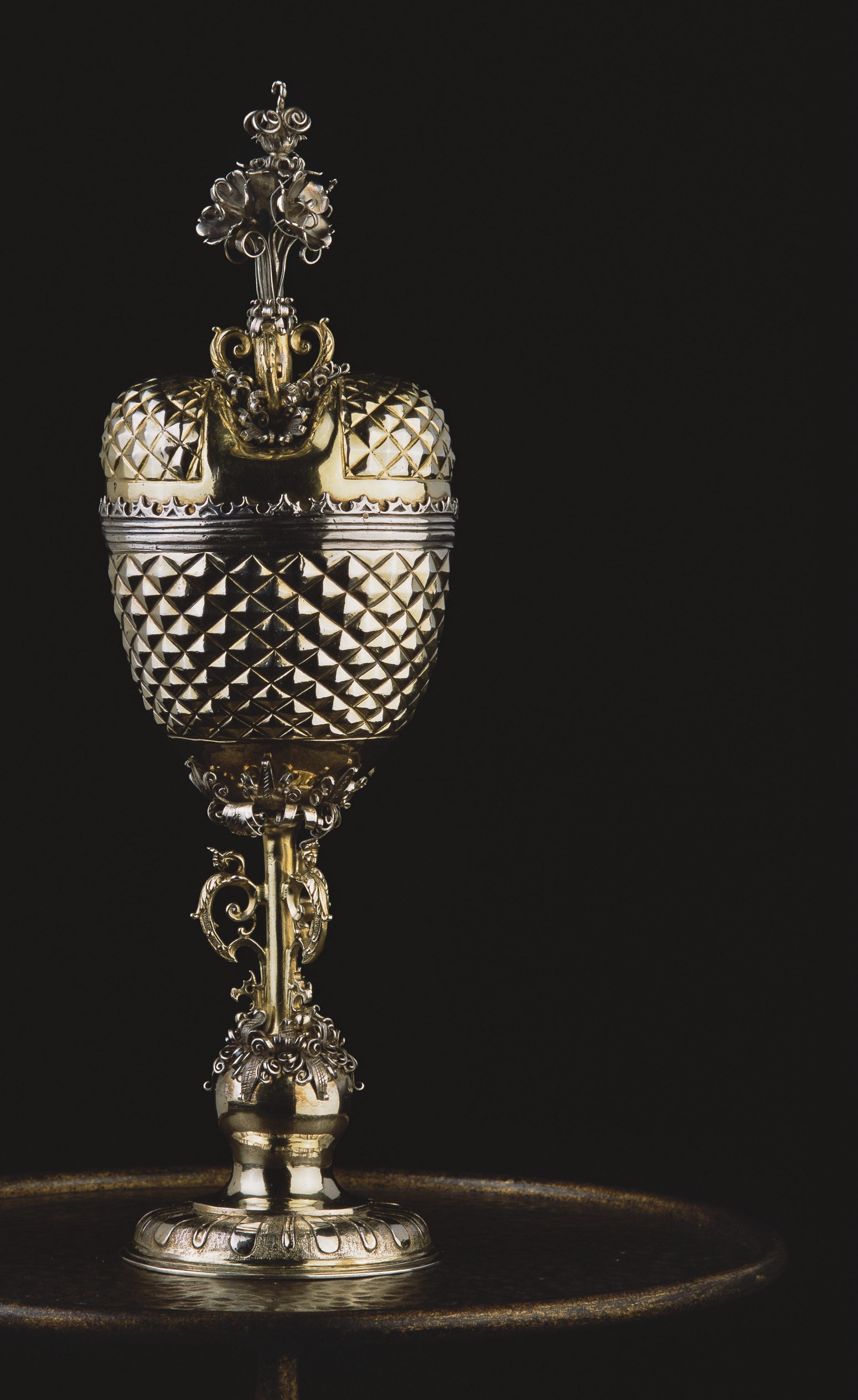 HERZPOKAL OU COUPE COEUR EN ARGENT ET VERMEIL