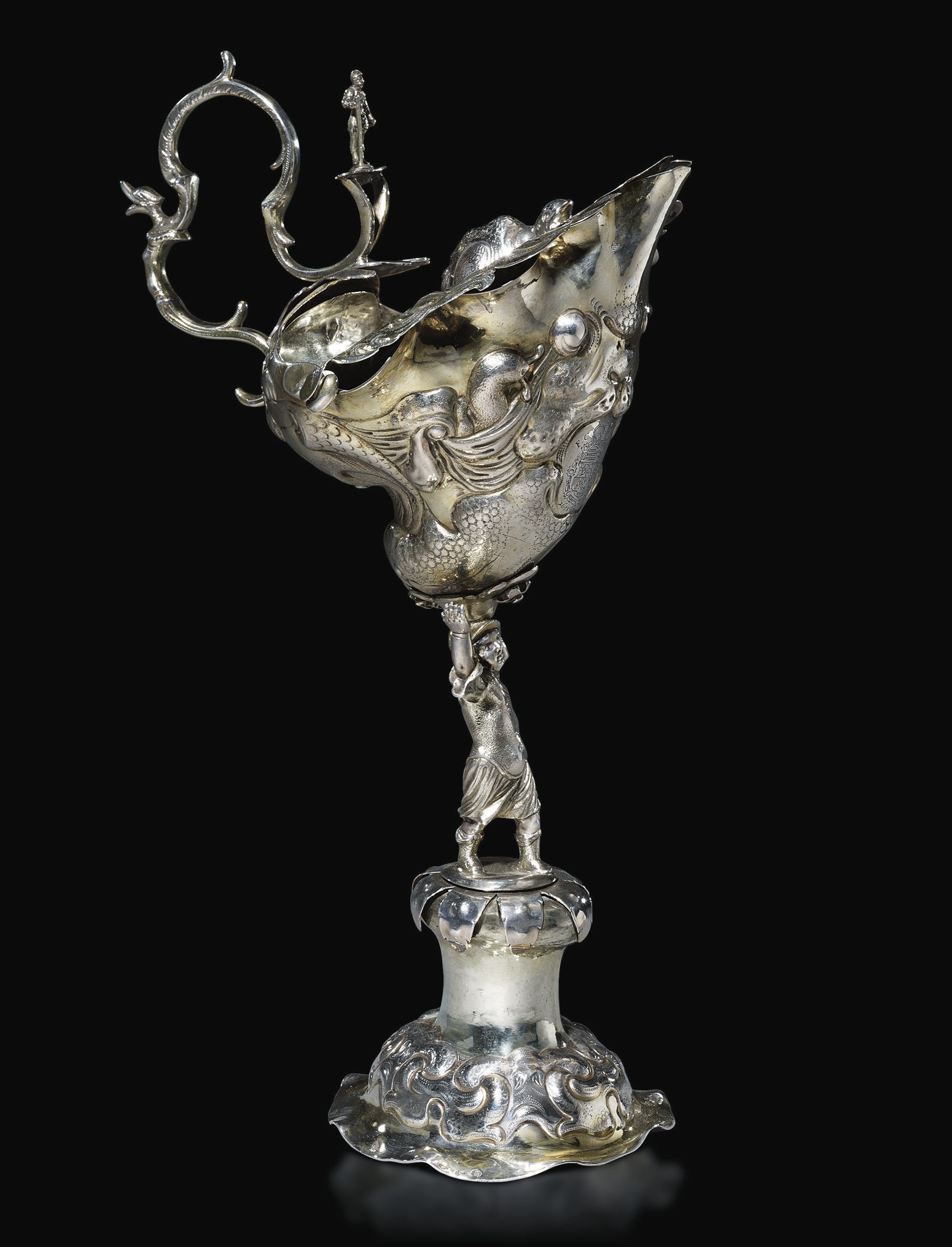 AIGUIERE EN ARGENT ET VERMEIL
